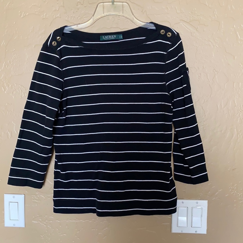 Ralph Lauren 3/4 length striped shirt